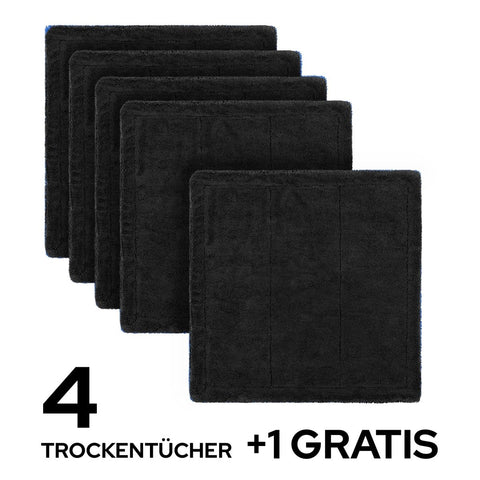 4+1 Premium Auto Trockentuch S Set: Aktion: vier Trockentücher plus ein weiteres Trockentuch im Stapel