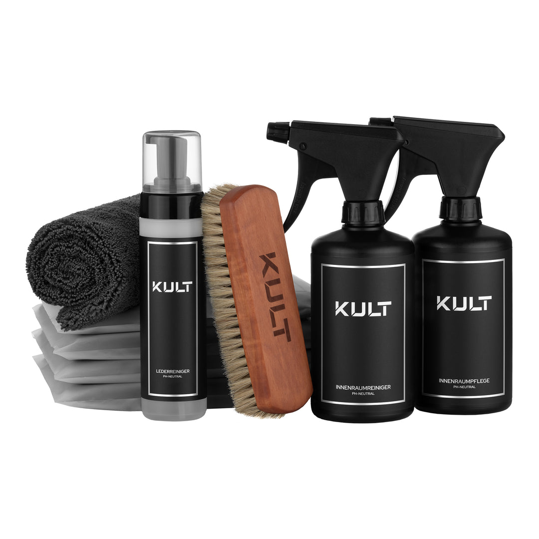 Auto Innenraum + Leder Reiniger & Pflege Set