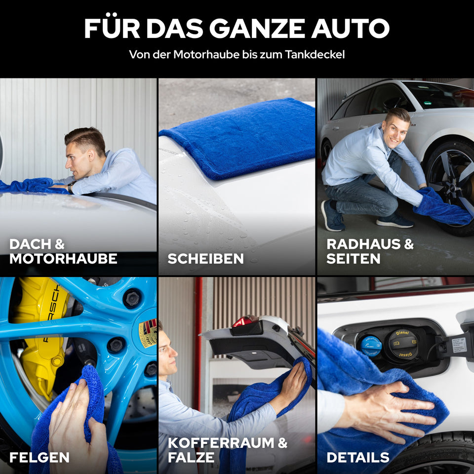 KULT Auto Trockentuch für Dach, Motorhaube, Scheiben, Seiten, Felgen, Kofferraum und Details