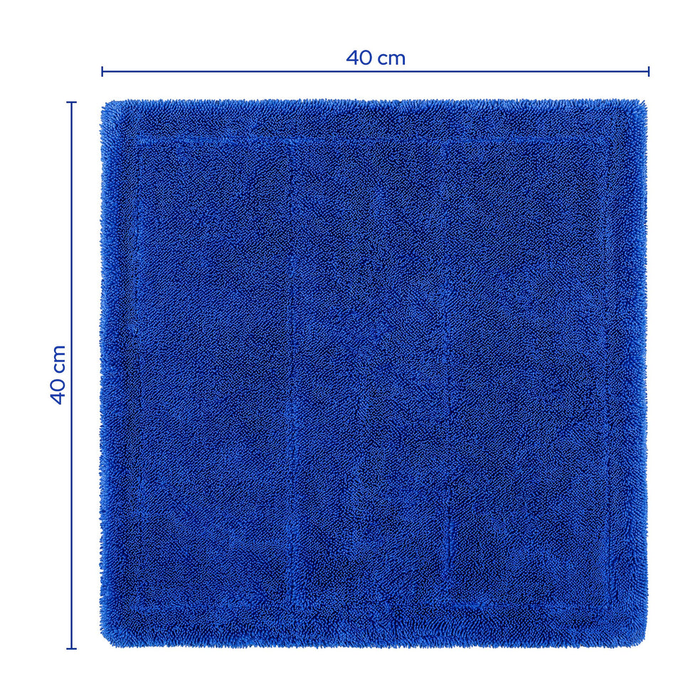 KULT Premium Auto Trockentuch S in Blau mit Maßangabe 40 × 40 cm