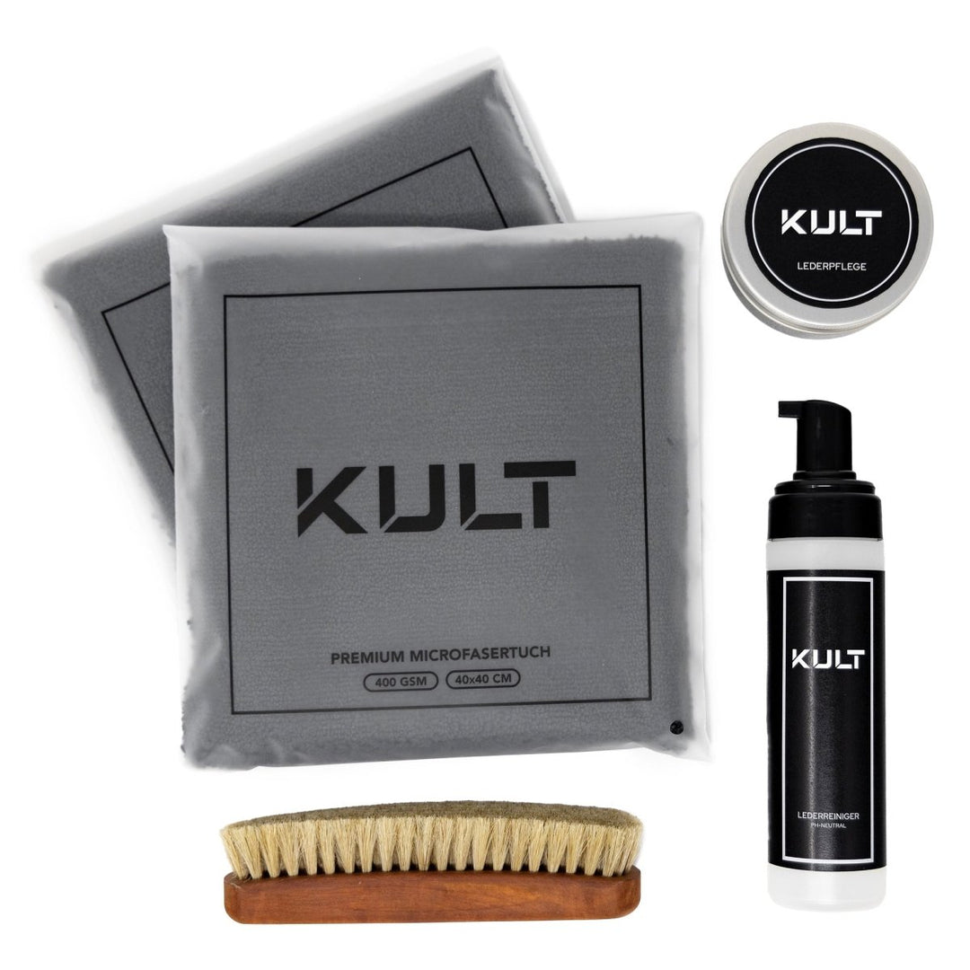 Lederreinigungs & Lederpflege Set - Kult Premium Fahrzeugpflege