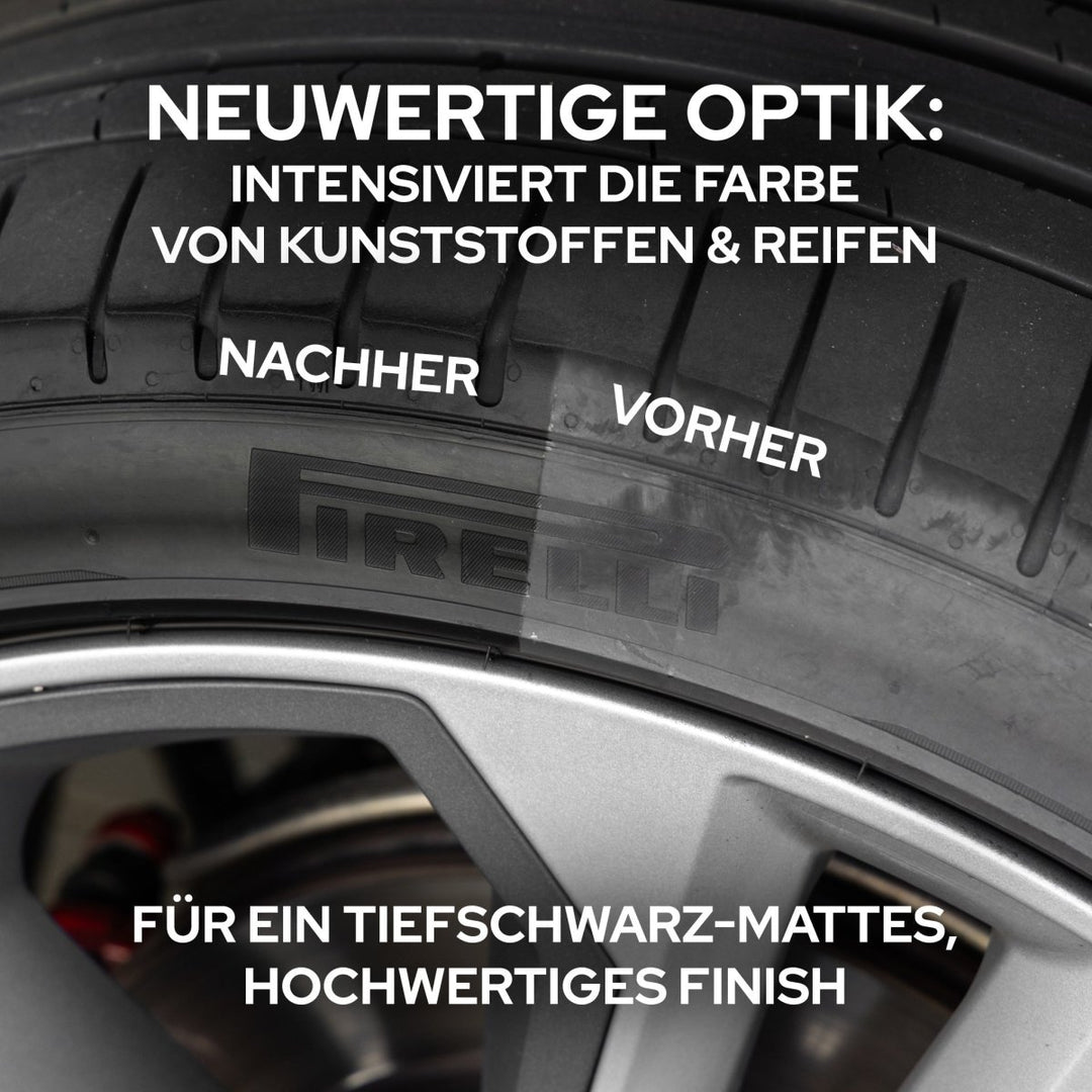 Kunststoff & Reifen pflegen wie ein Profi – mit der KULT Kunststoff & Reifen Pflege Matt - Kult Premium Fahrzeugpflege