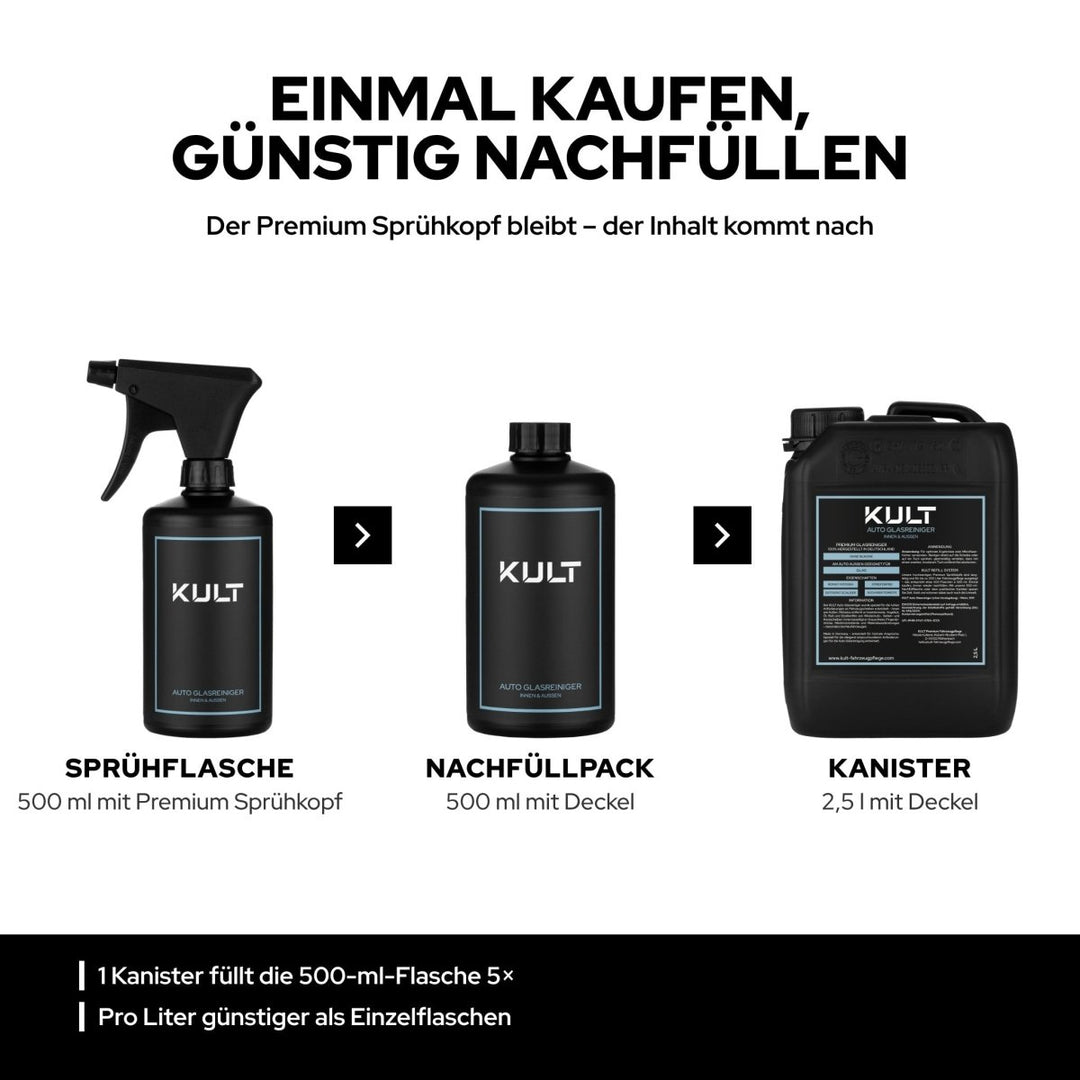 Auto Glasreiniger - Kult Premium Fahrzeugpflege