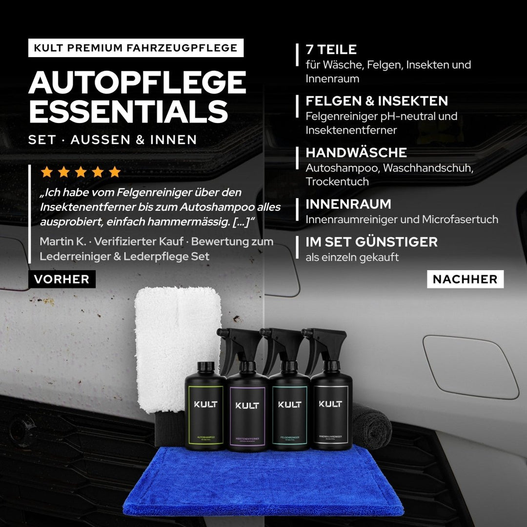 Autopflege Essentials Set - Kult Premium Fahrzeugpflege
