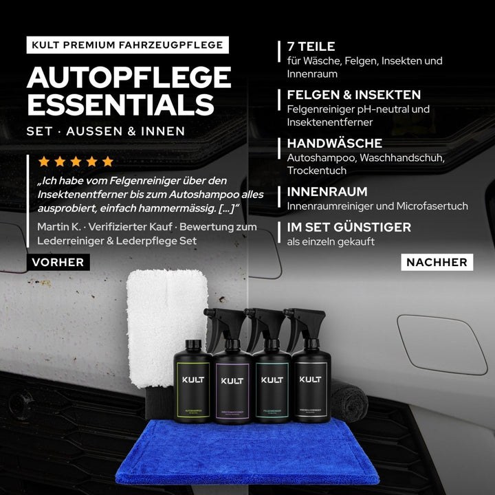 Autopflege Essentials Set - Kult Premium Fahrzeugpflege