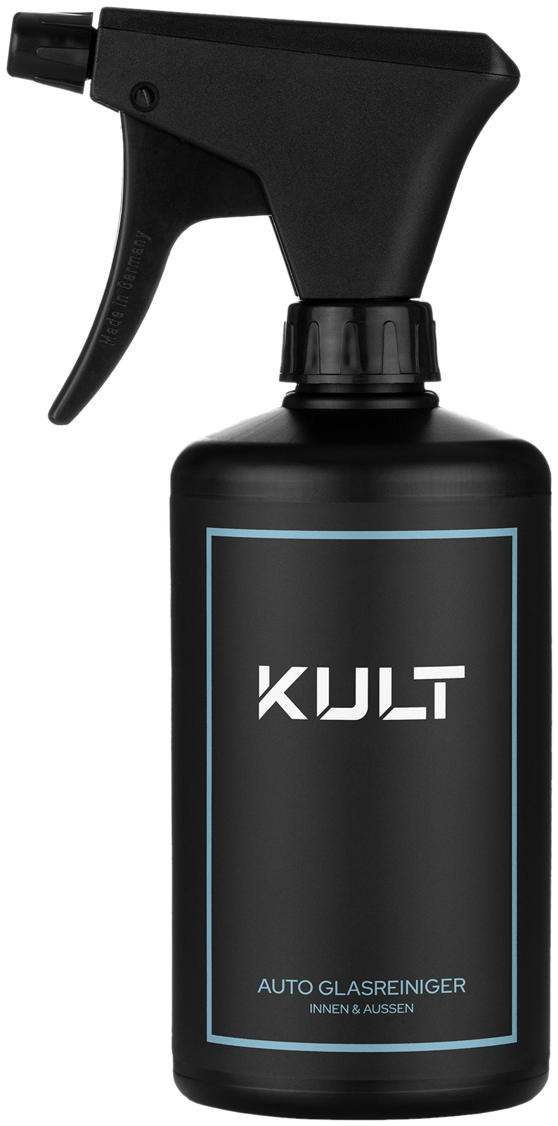 KULT Auto Glasreiniger, 500-ml-Sprühflasche mit Premium Sprühkopf, freigestellt