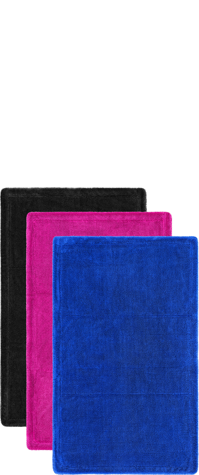 KULT Premium Auto Trockentuch 80 × 50 cm in Schwarz, Pink und Blau