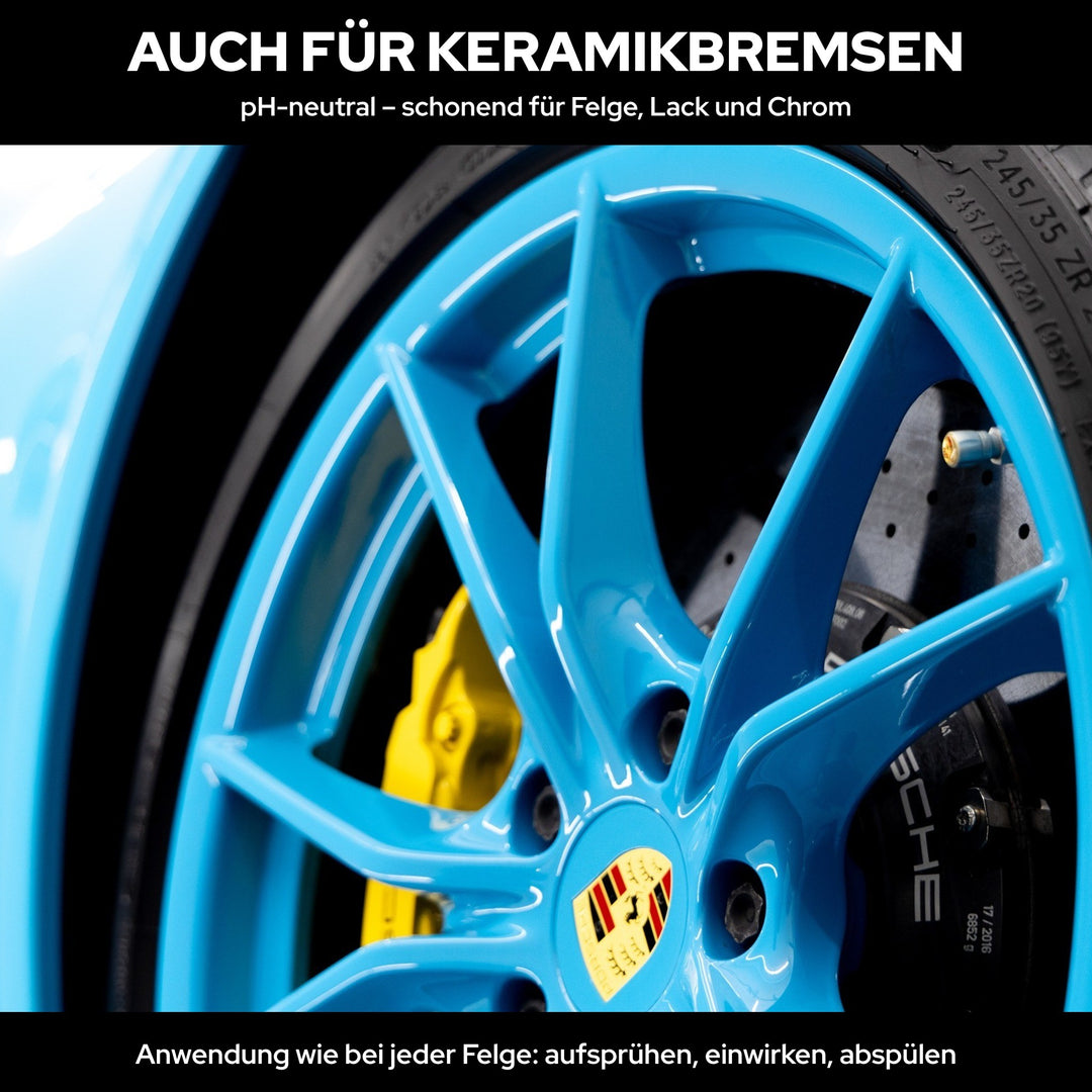 KULT Felgenreiniger pH-neutral ist auch für Felgen mit Keramik-Bremsanlage geeignet
