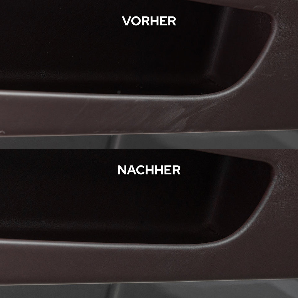 Türablage aus Leder vorher und nachher
