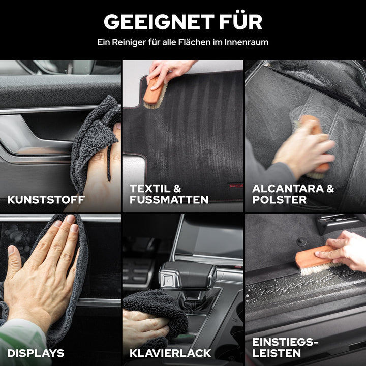 KULT Innenraumreiniger für Kunststoff, Textil, Fußmatten, Alcantara, Polster, Displays, Klavierlack und Einstiegsleisten