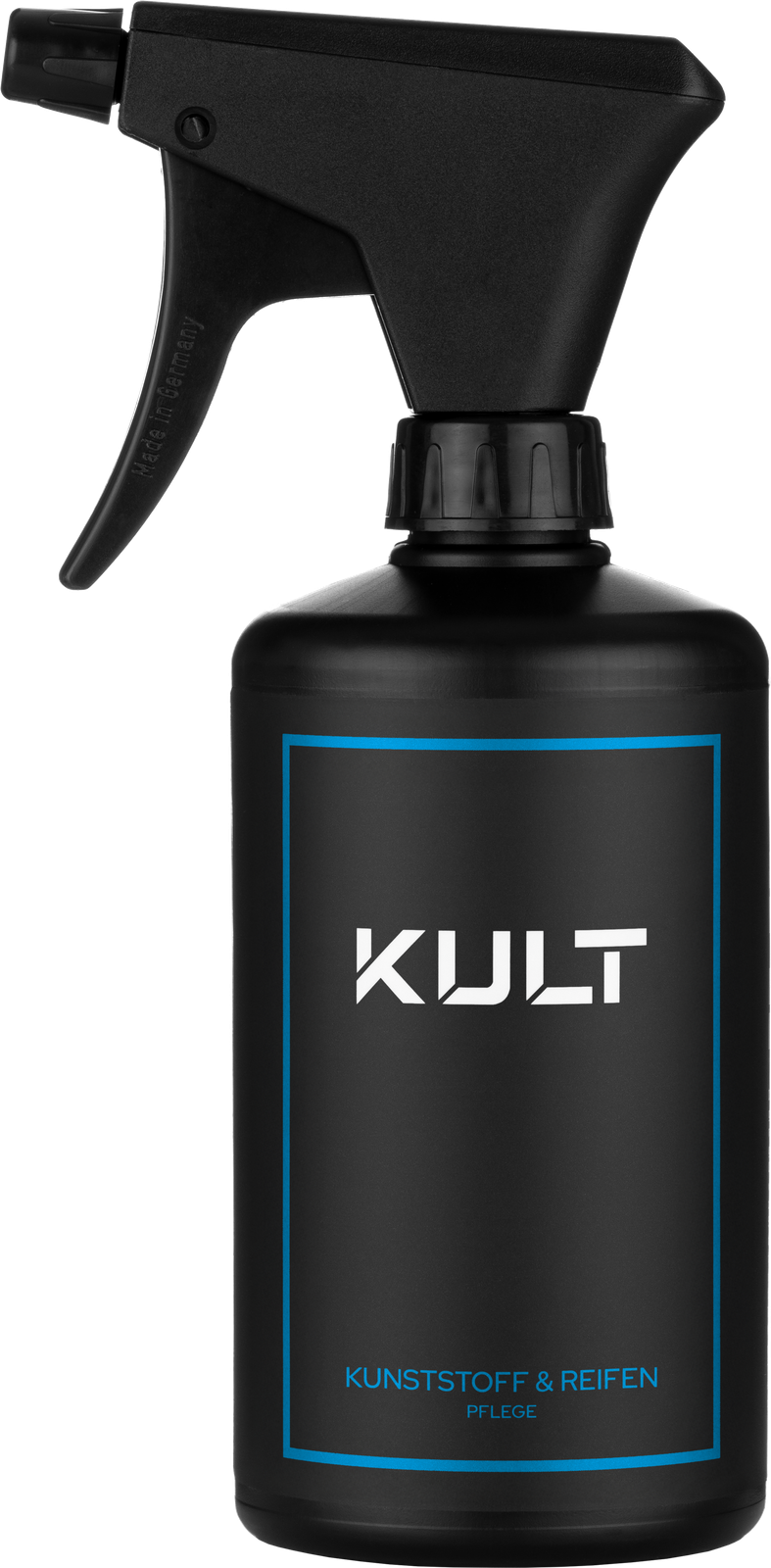 KULT Kunststoff & Reifen Pflege matt, 500 ml Sprühflasche mit Premium Sprühkopf