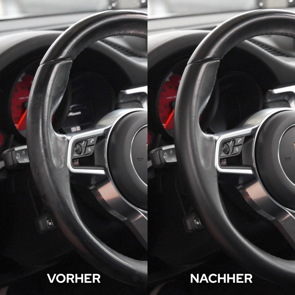 Lederlenkrad vorher und nachher