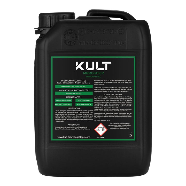 Mikrofaser Waschmittel - Kult Premium Fahrzeugpflege