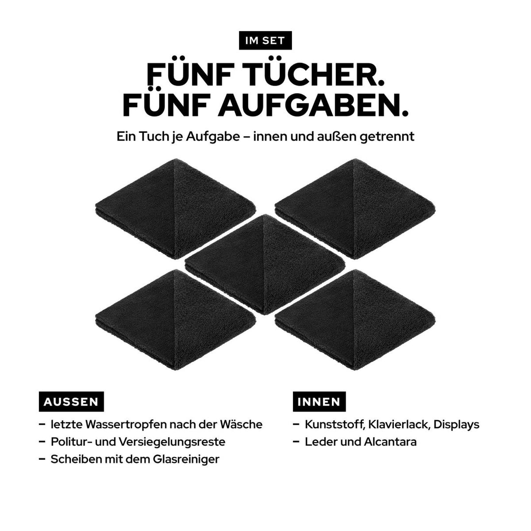 Premium Microfasertuch 5er Set - Kult Premium Fahrzeugpflege