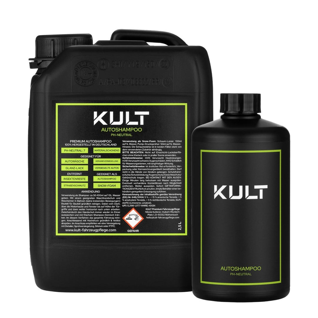 Autoshampoo pH-neutral Flasche + Kanister Set - Kult Premium Fahrzeugpflege